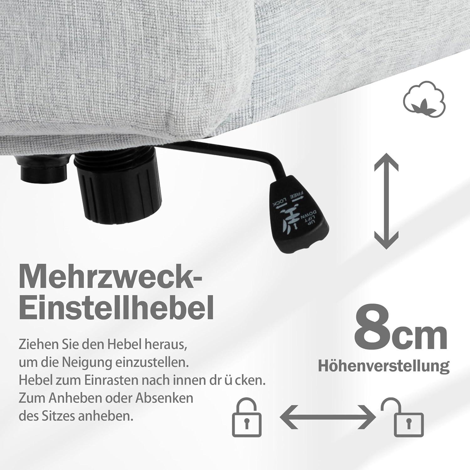 Fantasylab Bürostuhl Ohne Armlehnen mit Rädern, Heavy Duty Metallbasis
