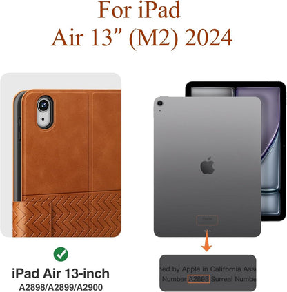 AUAUA PU Leder Hülle iPad Air 13 Zoll M2 2024 Stifthalter
