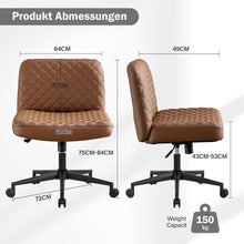 Ergonomischer Bürostuhl ohne Armlehnen, Heavy Duty, breiter