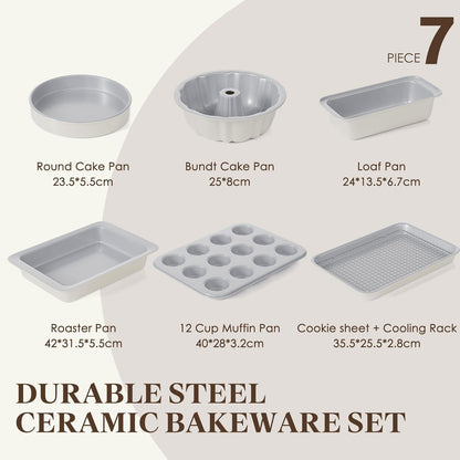 Keramik Antihaft Backformen Set 7-teilig Backbleche für
