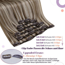 Echthaar Clip-in Extensions Blond Highlights 35cm
