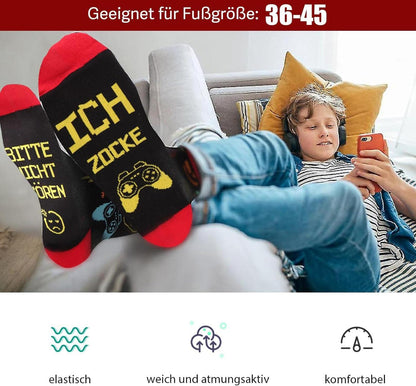 Gaming Socken Lustig - Sprüche & Gamer Motive - Weiche Baumwolle