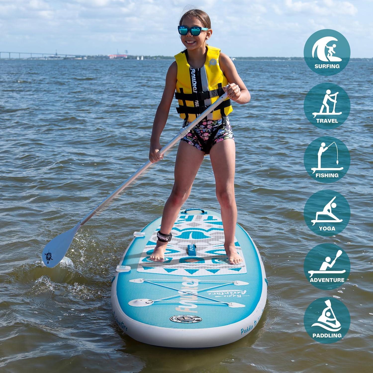 Aufblasbares SUP Board mit Zubehör - Yoga, Angeln, Surfen, Kinder