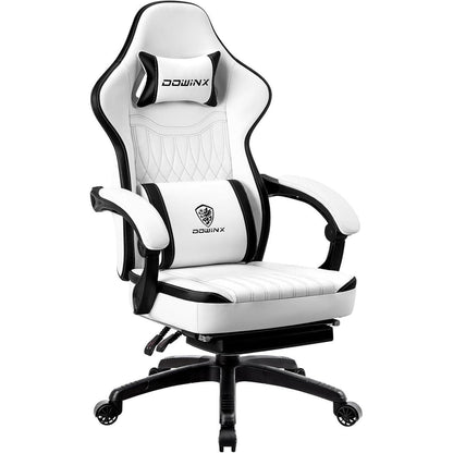 Dowinx Gaming Stuhl mit Taschenfederkissen Massage Pu Leder