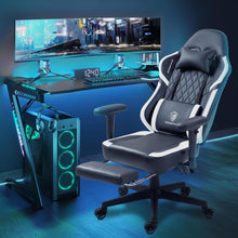 Dowinx Gaming Stuhl mit Taschenfederkissen Massage Pu Leder