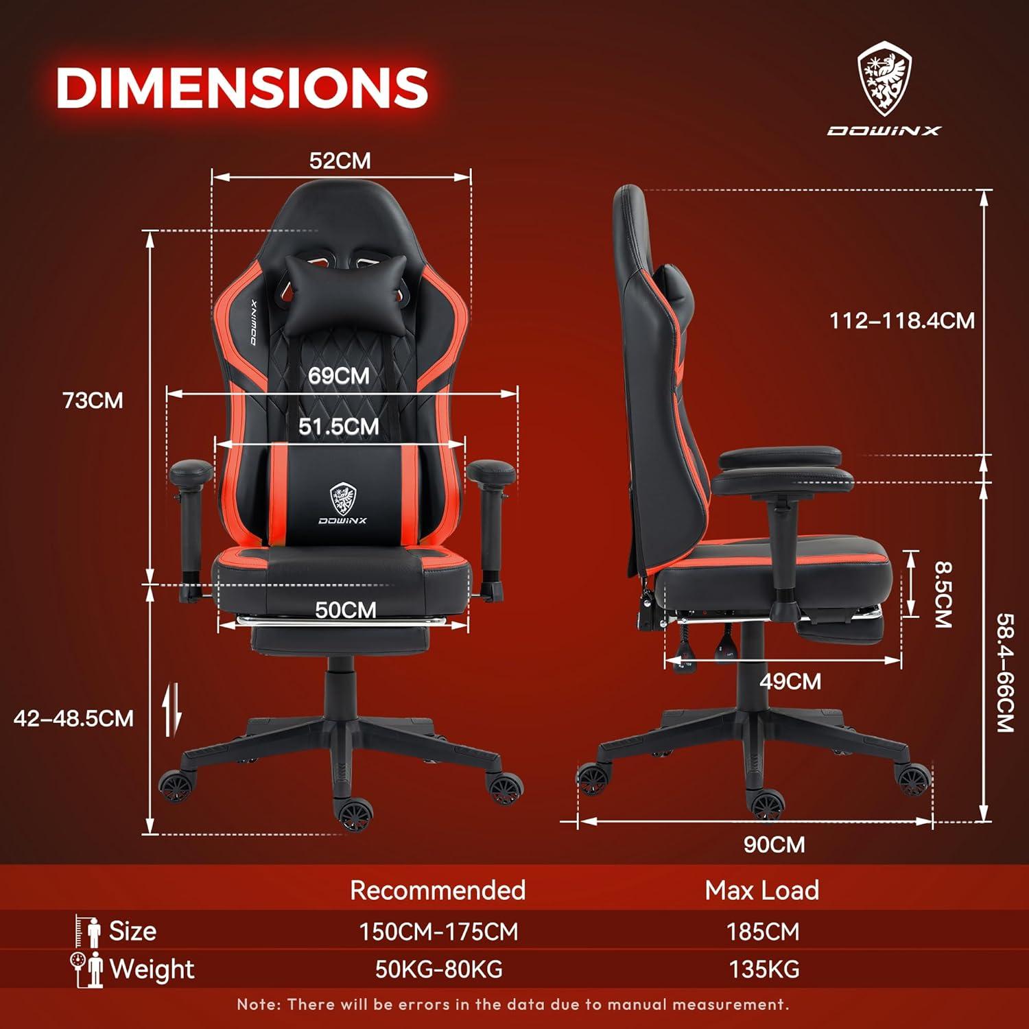 Gaming Stuhl Massage Taschenfederkissen Ergonomisch Schwarz Rot
