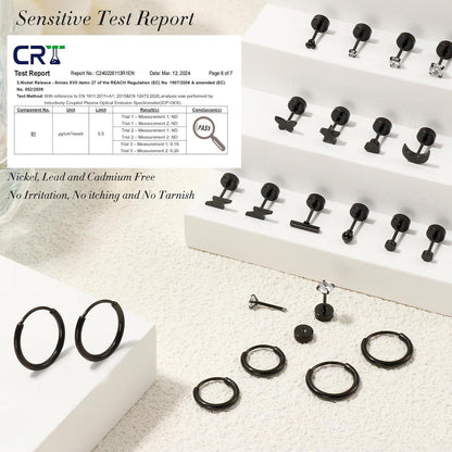 15 Paar Goldene Ohrringe Set Chirurgenstahl Hypoallergen 316L