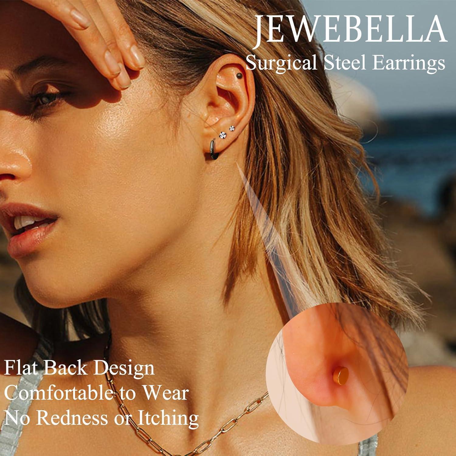 Medizinische Ohrstecker Gold Set | 15 Paar Ohrringe Damen | Creolen Helix Piercings Gold