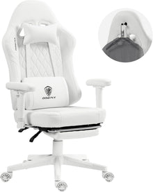 Gaming Stuhl mit Taschenfederkissen Massage Kopfstütze Fußstütze