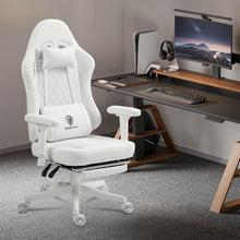 Gaming Stuhl mit Massagefunktion, Fußstütze, Ergonomischer