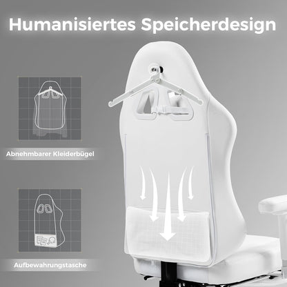 Gaming Stuhl Massage Kopfstütze Ergonomisch Weiße Bürostuhl 135KG