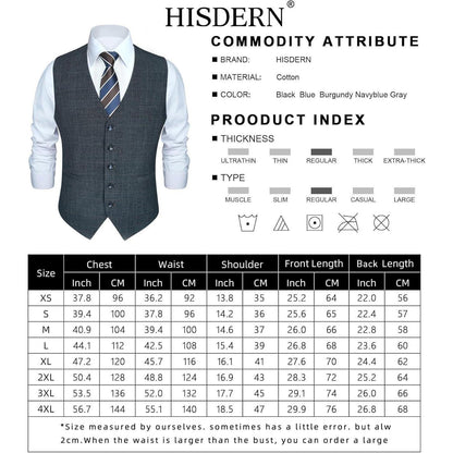 Herren Weste Kariert Baumwolle V-Ausschnitt Marineblau XL