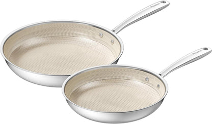 Bratpfanne Wabenpfanne Pfannenset Induktion Edelstahl beschichtet 24