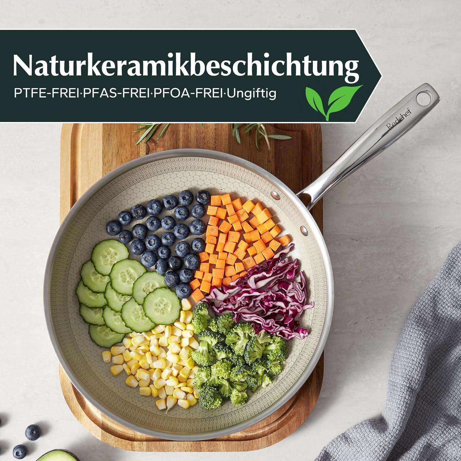 Redchef Bratpfanne Wabenpfanne Pfannenset 24+28cm Edelstahl beschichtetOptionPane:last