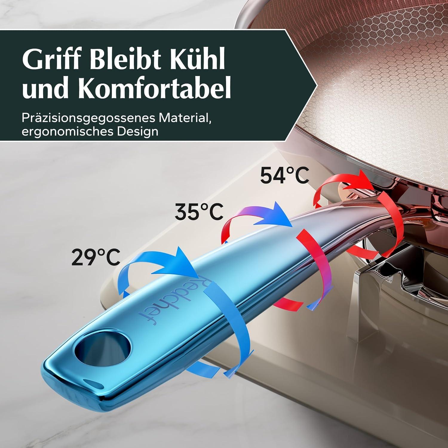 Redchef Bratpfanne Set 24 28 cm Edelstahl Keramikbeschichtet