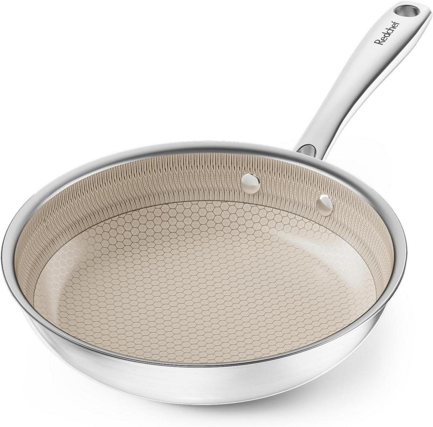 Bratpfanne 20cm Edelstahl Wabenstruktur Antihaftbeschichtet Induktion