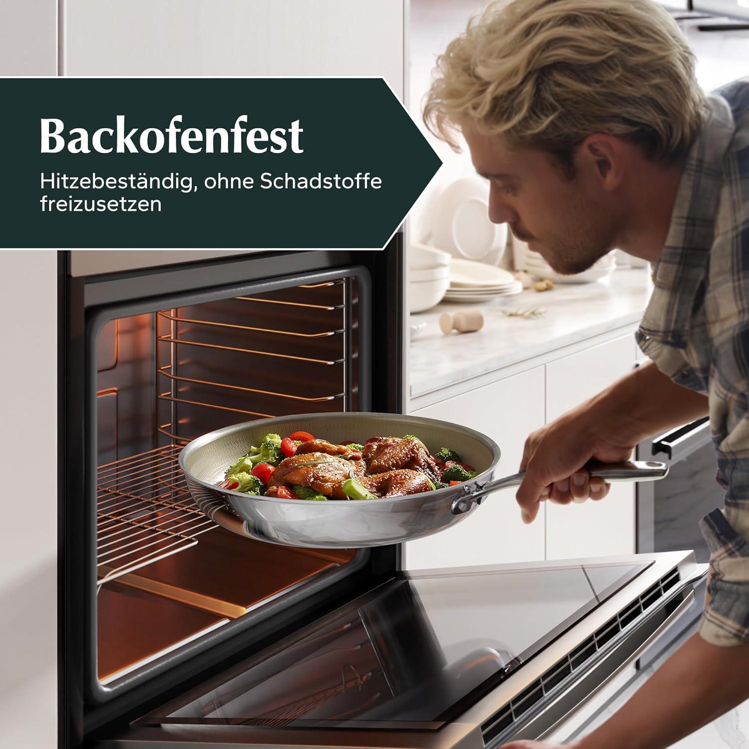 Bratpfanne 24 cm Wabenstruktur Premium Antihaft Kratzfest Induktion