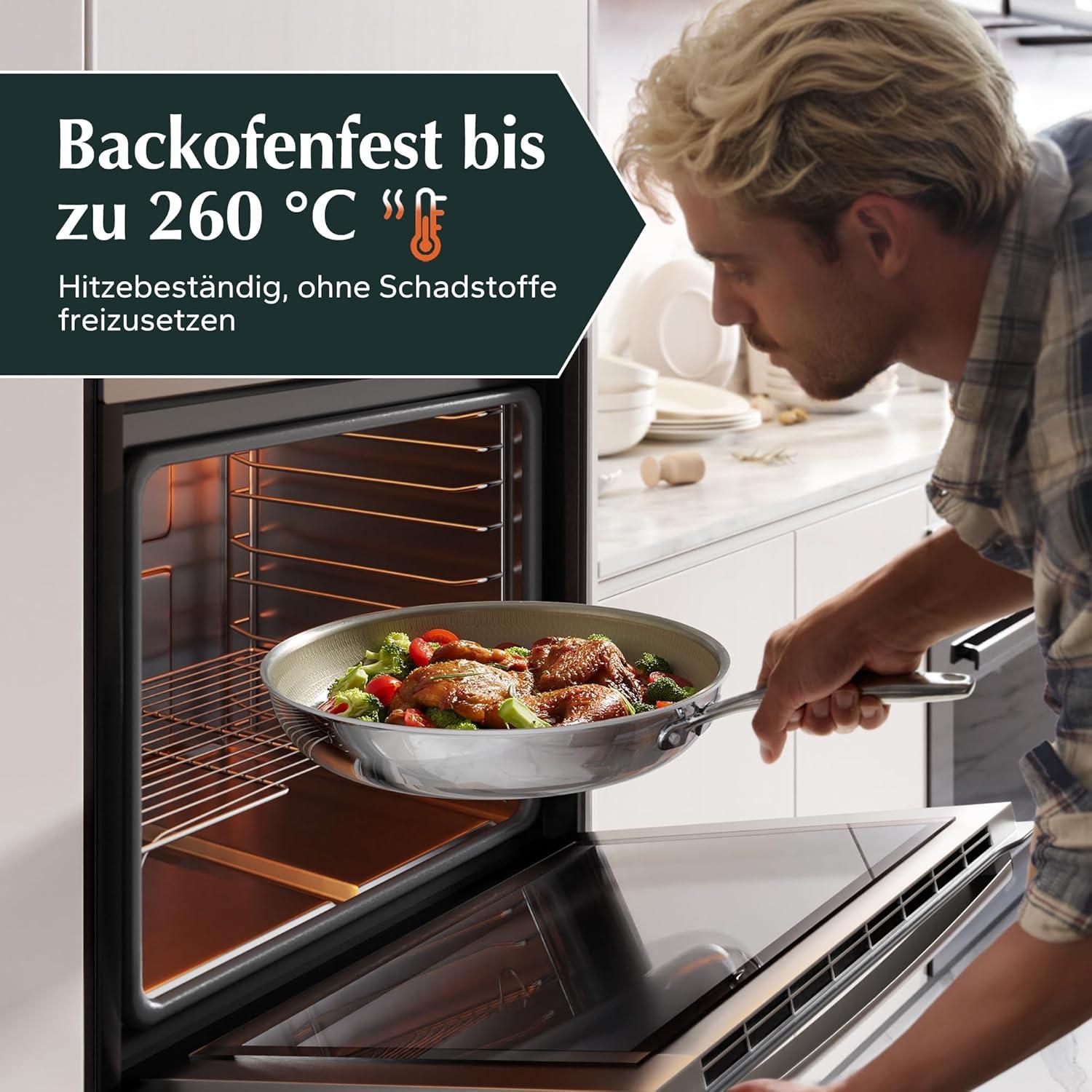 Redchef 3-teiliges Pfannenset Wabenstruktur Keramik 24 20 28cm Induktion