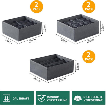 ORLISA Schrank Organizer Set für Kleiderschrank Aufbewahrung 6er, Grau