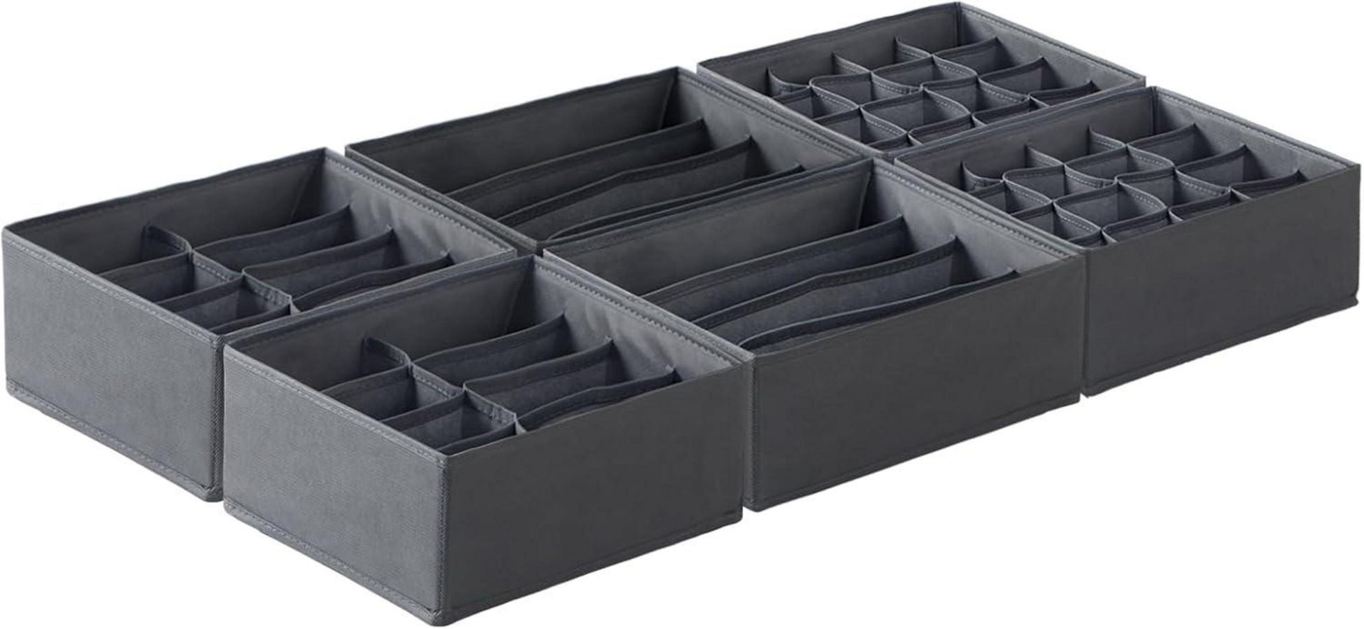 Schubladen Organizer Kleiderschrank Aufbewahrungsboxen Set 6-teilig Grau