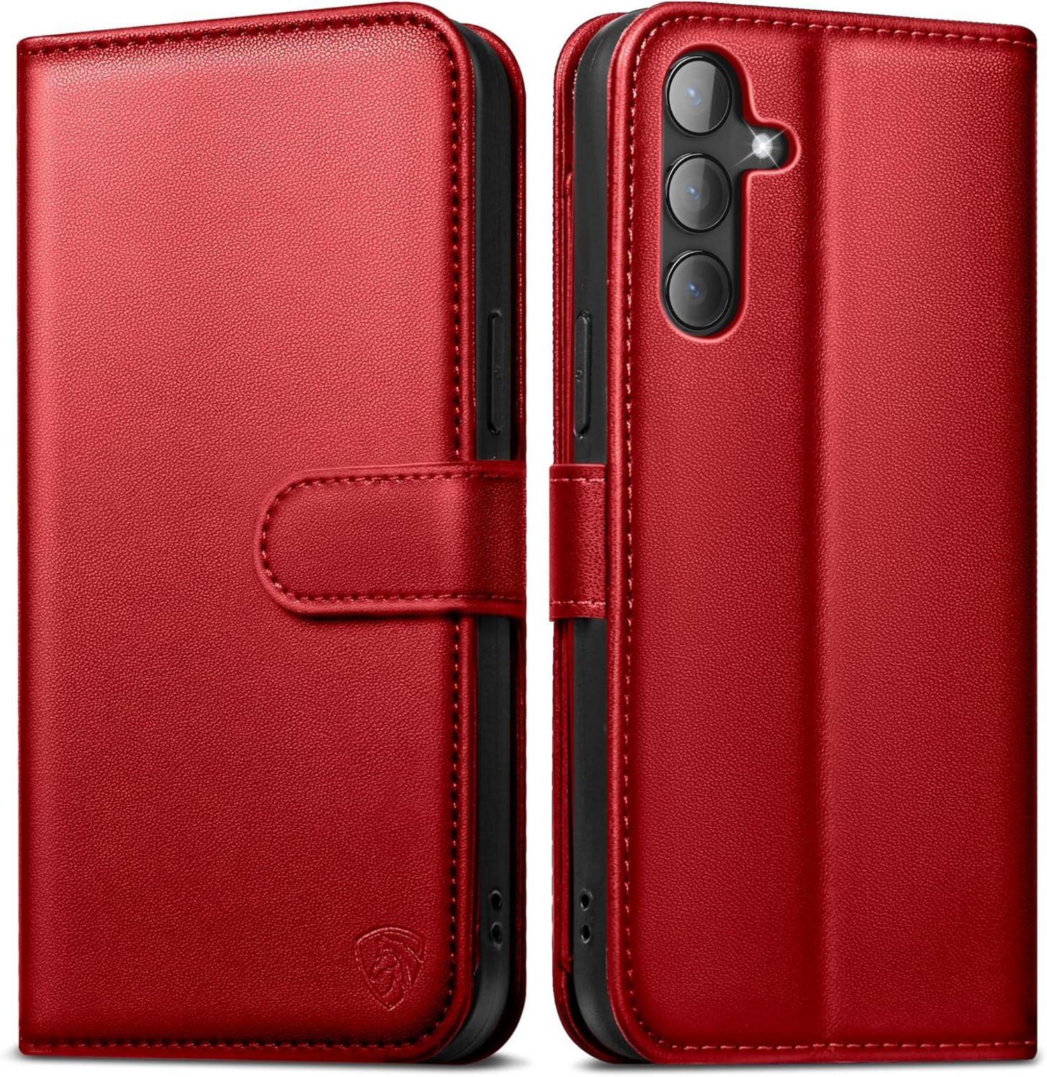 Samsung Galaxy S24 5G Handyhülle Premium Leder Wallet Rot