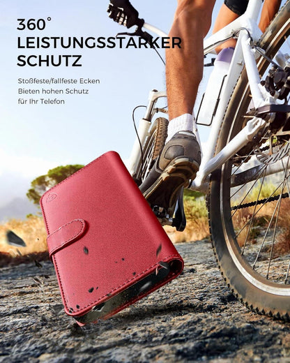 Samsung Galaxy S24 5G Handyhülle Premium Leder Wallet Rot