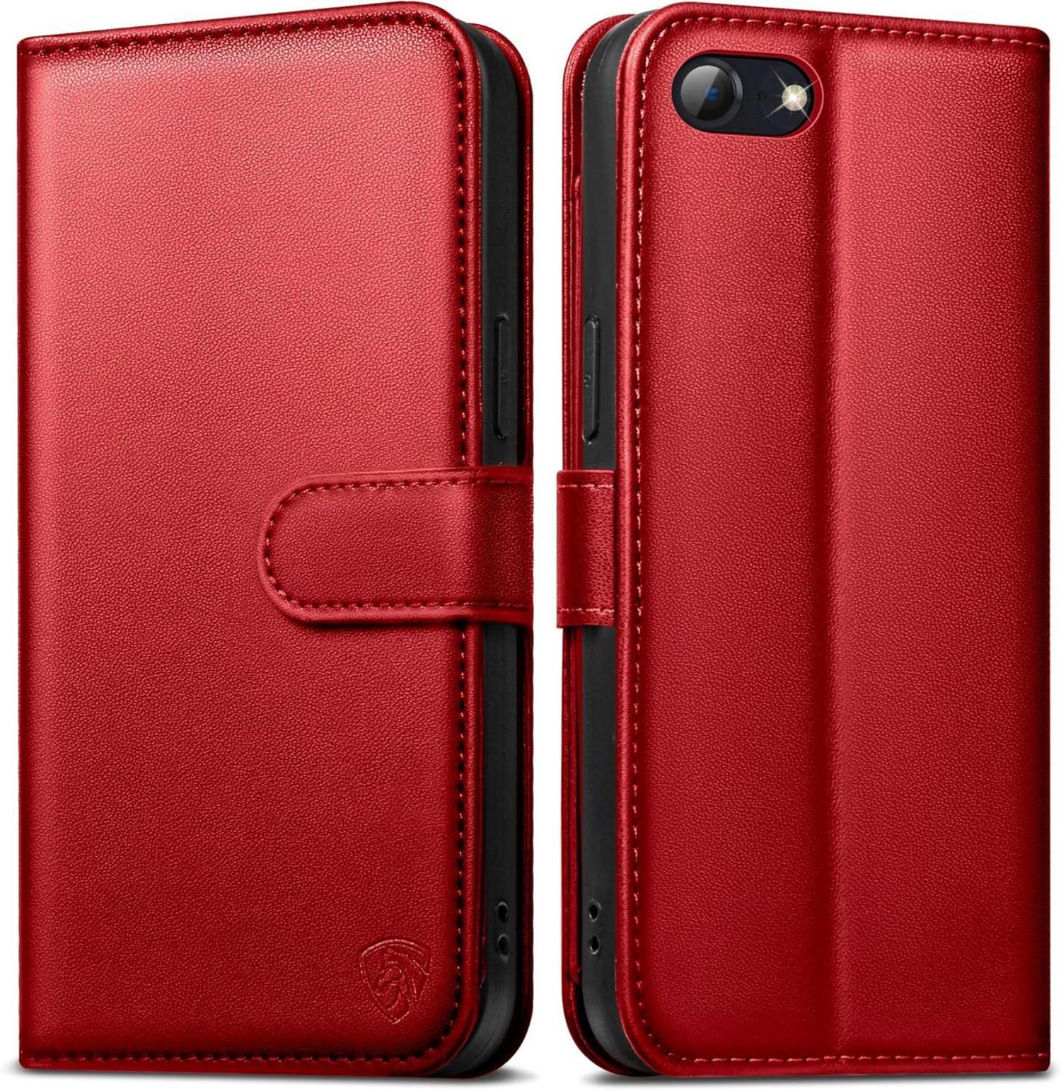 iPhone SE 2020/2022 Lederhülle Rot RFID Schutz