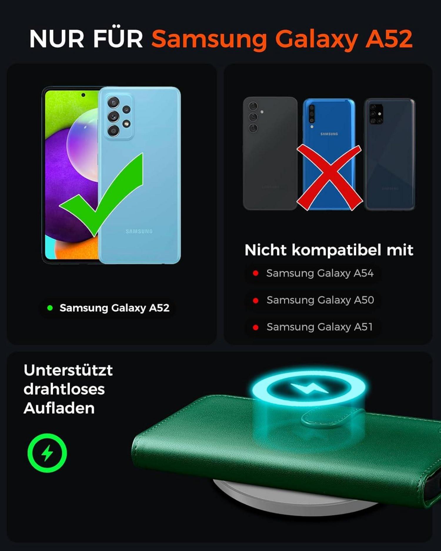 Samsung Galaxy A52S 5G Hülle KieferGrün + Panzer Schutzglas