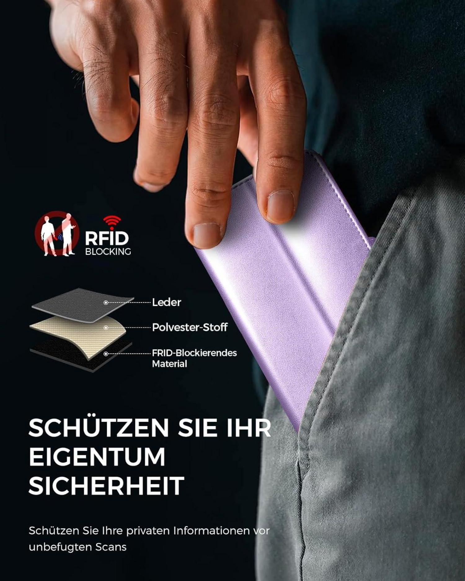 Samsung Galaxy S24 Handyhülle Premium Leder Wallet Flip Case Magnet Tasche HellLila