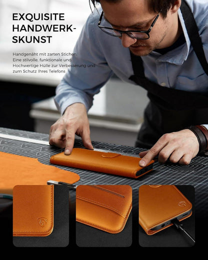 Handyhülle iPhone SE 2022/SE 2020 Lederhülle Orange