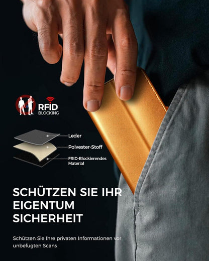 Handyhülle für iPhone SE 2022/SE 2020 Orange RFID Blocker NFC Hülle