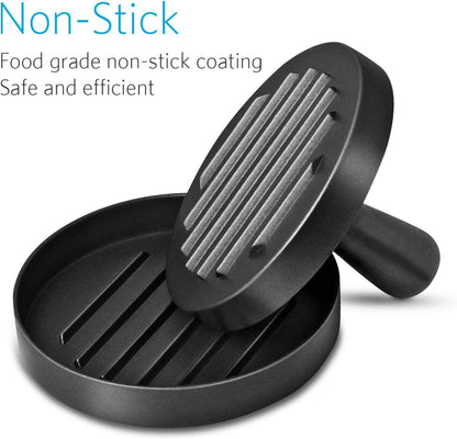 Burgerpresse Edelstahl mit Antihaftbeschichtung und 50 Blatt