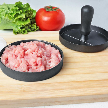 Asdirne Burgerpresse aus Edelstahl mit Antihaftbeschichtung, 11,5 cm, Schwarz