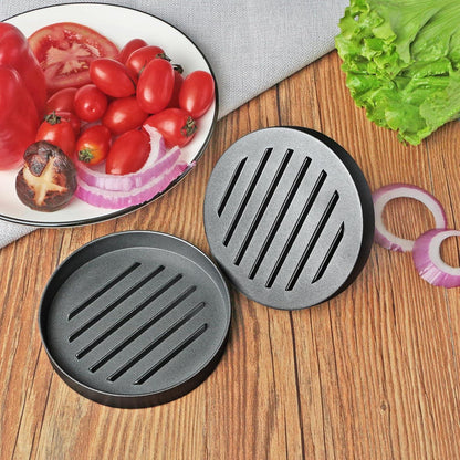 Burgerpresse aus Edelstahl mit ABS-Griff, Antihaft, inkl. 50 Patty