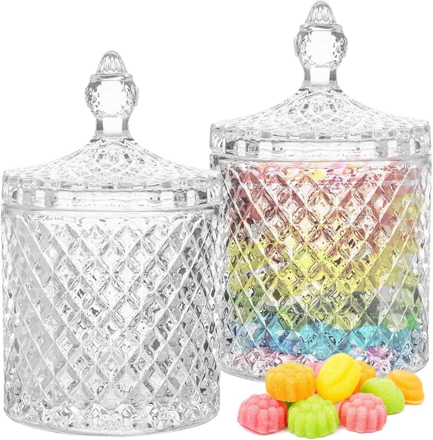 Bakiauli Bonbongläser Set Kristallglas 300ml mit Deckel