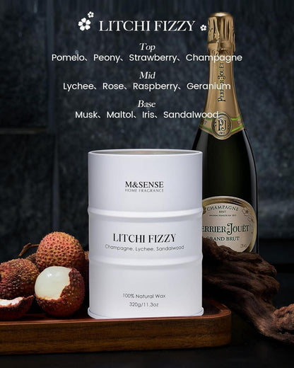 Duftkerze Litchi Fizzy 320g 70h Sojakerze nicht toxisch