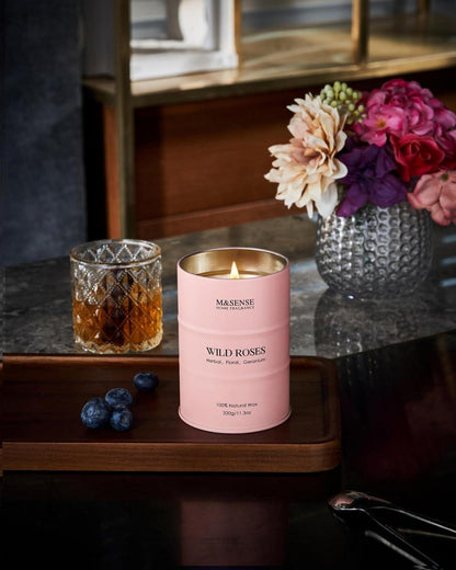 Natürliche Wildrose Duftkerze 70h Brenndauer 320g Aromatherapie Geschenke