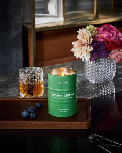 Natürliche Bambus Aromatherapie Kerze 320g 70h Brenndauer stress relief
