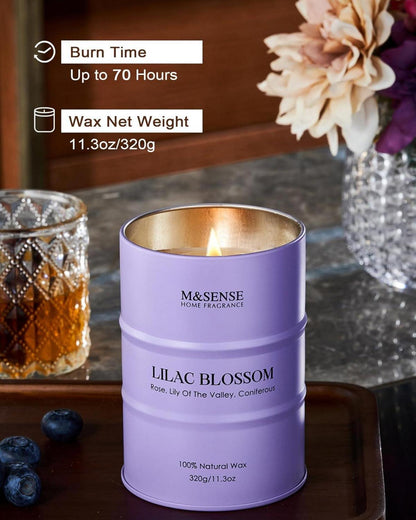 M&SENSE Fliederblüte Sojakerze 320g Aromatherapie Kerze 70h SPA Geschenk