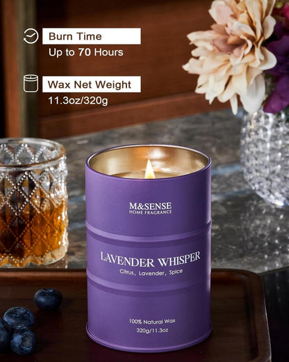 Lavendel Duftkerze 320g 70 Stunden brennend, Aromatherapie Stress Relief Meditation entspannend, Geschenke Mama Lehrer Freunde