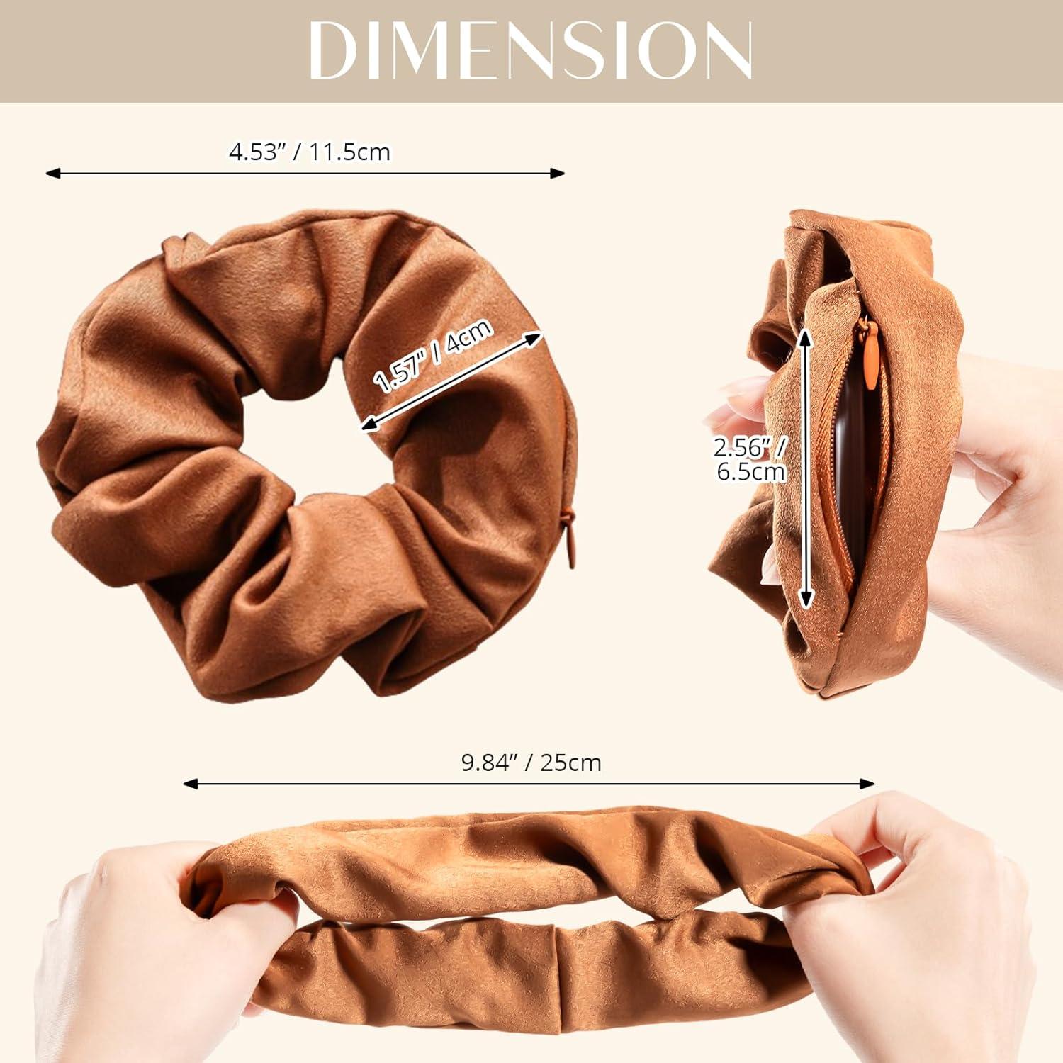 4er-Pack Haargummis Scrunchies mit Tasche für Damen - Weich Elastisch