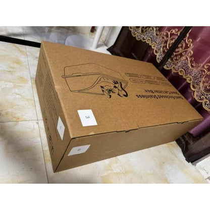 XXL Katzentoilette Edelstahl mit Matte und Schaufel Beige