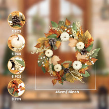 Herbstkranz mit Kürbissen und Ahornblatt-Dekoration 45cm