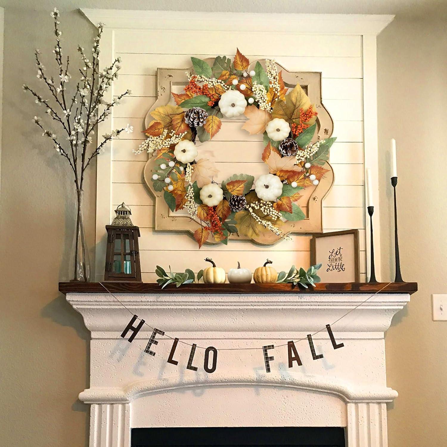 Herbstkranz Türdekoration Kürbisse Ahornblatt 45cm