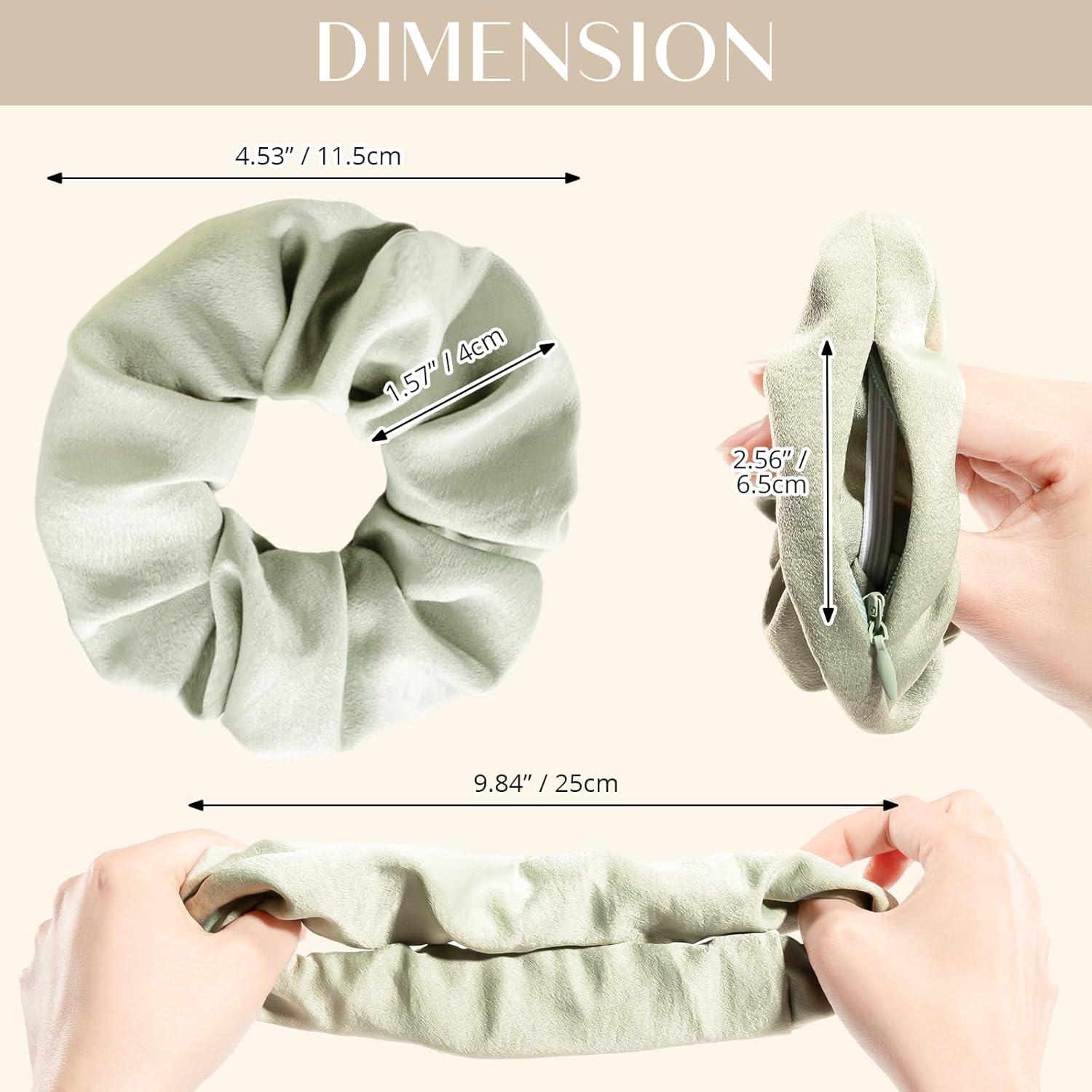4er Pack Haargummis Scrunchies mit Tasche für Damen - Elastisch, Weich