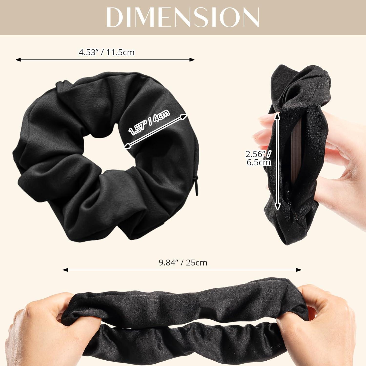 4er-Pack Haargummis mit Reißverschlusstasche - Damen, Mädchen, Elastisch