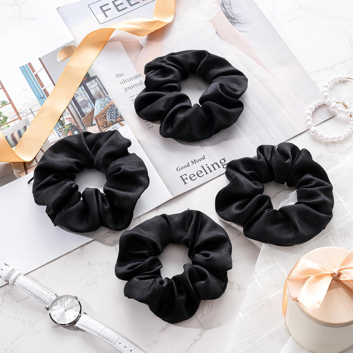 4er-Pack Lolalet Haargummis Scrunchies mit versteckter Tasche