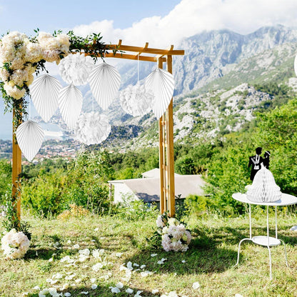 Just Married Hochzeitsdeko Set 15 Stück Tischdeko Weiß Pompoms
