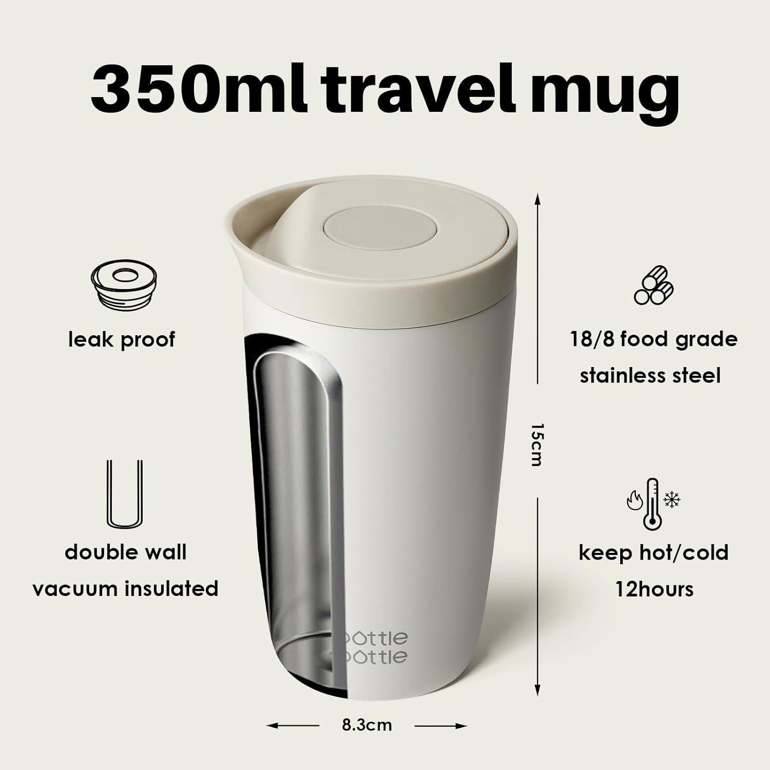 Thermobecher 350ml auslaufsicher Isolierbecher Travel Mug Classic