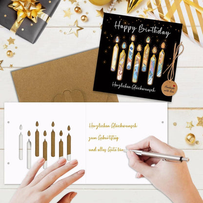 Geldgeschenke Verpackung Geburtstag mit Umschlägen und Karte